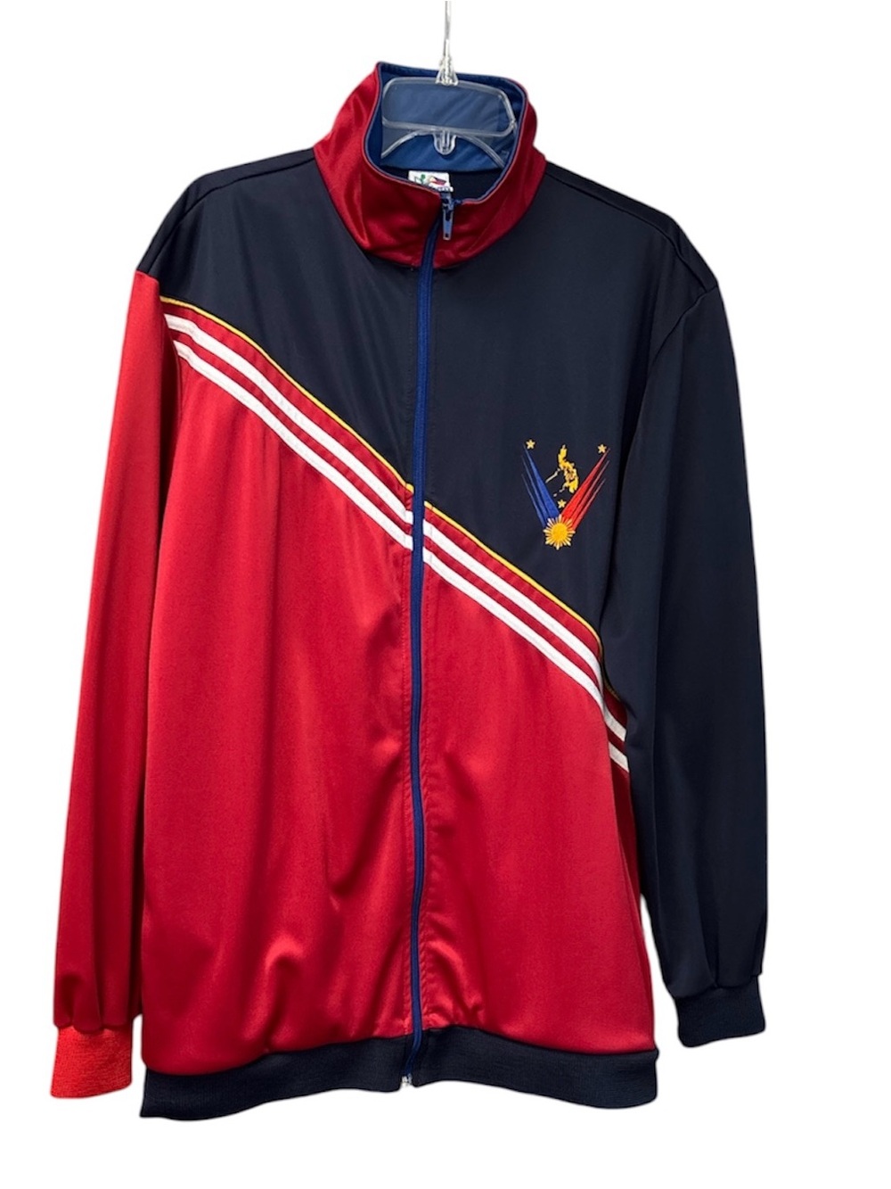 Dibuho Philippines Men's Full Zip Red White and Blue Track Jacket Size 2XL